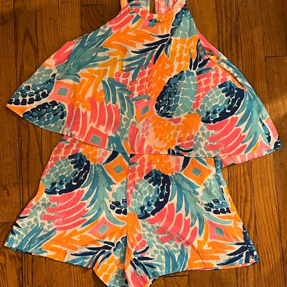 Lilly Pulitzer Pink and Blue Kids Romper - Picture 12 of 17